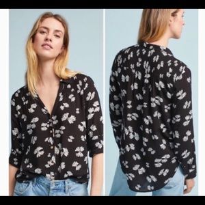 Anthropologie Maeve Bow Print Button Down